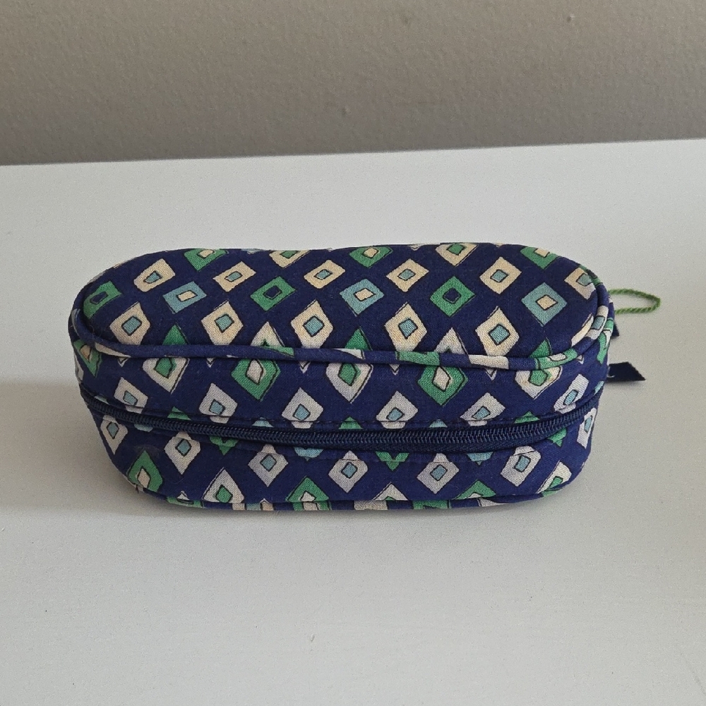 Vera Bradley Blue and Green Diamond Pattern Case